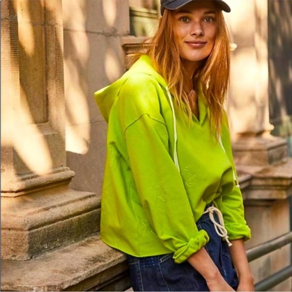 ANTHROPOLOGIE Saturday Sunday Starry Cropped Hoodie medium - Picture 1 of 8